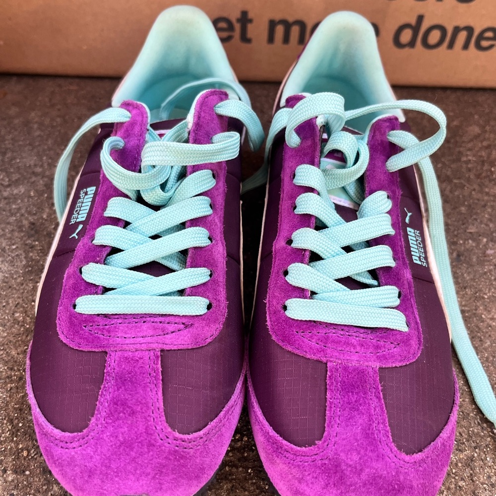 Puma Women's Purple and Teal Sneakers